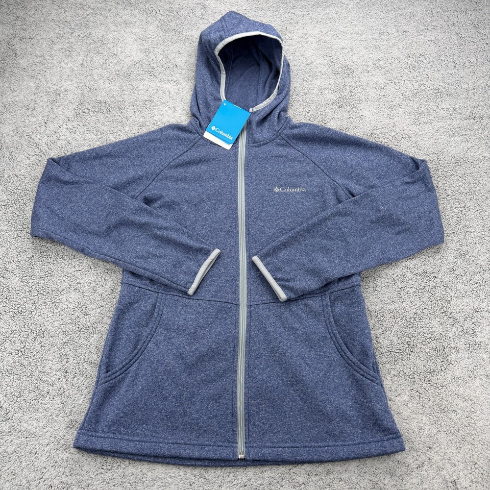 Columbia Jacket Womens Small Blue Heather Full Zip Hooded Activewear NWT